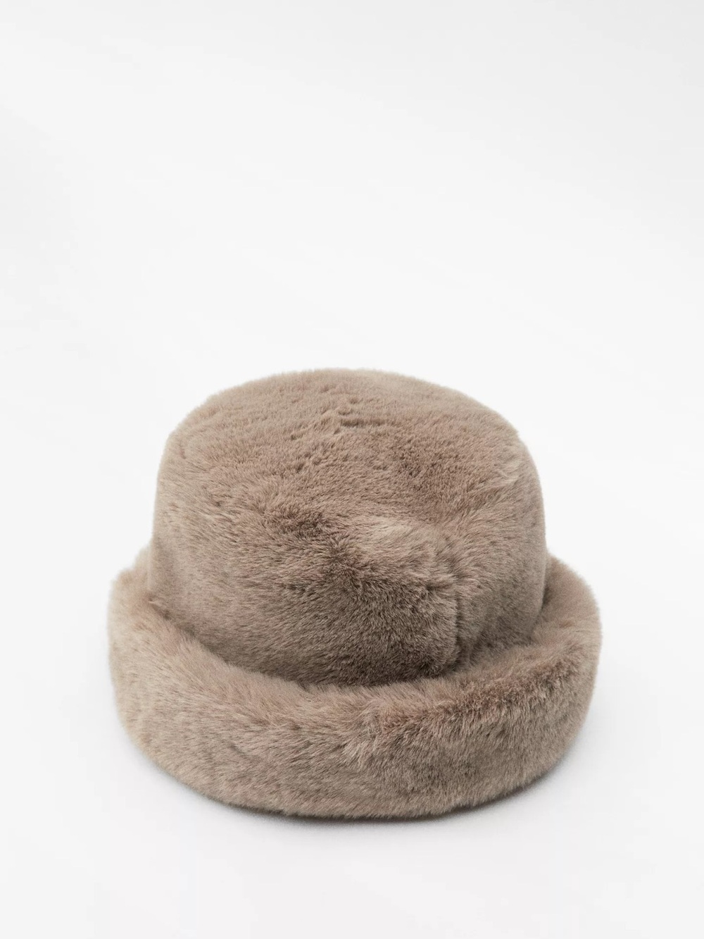 Zara Faux Fur Hat in Taupe Gray